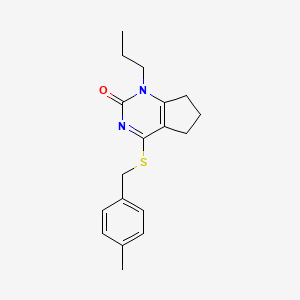 4-[(4-methylbenzyl)sulfanyl]-1-propyl-1,5,6,7-tetrahydro-2H-cyclopenta[d]pyrimidin-2-one