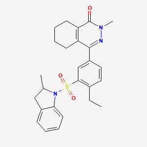 molecular formula C26H29N3O3S B11317976 4-{4-ethyl-3-[(2-methyl-2,3-dihydro-1H-indol-1-yl)sulfonyl]phenyl}-2-methyl-5,6,7,8-tetrahydrophthalazin-1(2H)-one 