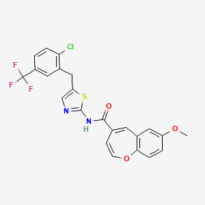 N-{5-[2-chloro-5-(trifluoromethyl)benzyl]-1,3-thiazol-2-yl}-7-methoxy-1-benzoxepine-4-carboxamide