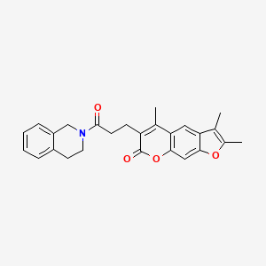 6-[3-(3,4-dihydroisoquinolin-2(1H)-yl)-3-oxopropyl]-2,3,5-trimethyl-7H-furo[3,2-g]chromen-7-one