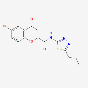 molecular formula C15H12BrN3O3S B11318018 6-bromo-4-oxo-N-(5-propyl-1,3,4-thiadiazol-2-yl)-4H-chromene-2-carboxamide 