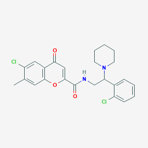 6-chloro-N-[2-(2-chlorophenyl)-2-(piperidin-1-yl)ethyl]-7-methyl-4-oxo-4H-chromene-2-carboxamide