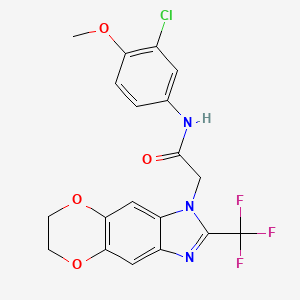 N-(3-chloro-4-methoxyphenyl)-2-[2-(trifluoromethyl)-6,7-dihydro-1H-[1,4]dioxino[2,3-f]benzimidazol-1-yl]acetamide