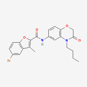 molecular formula C22H21BrN2O4 B11318063 5-bromo-N-(4-butyl-3-oxo-3,4-dihydro-2H-1,4-benzoxazin-6-yl)-3-methyl-1-benzofuran-2-carboxamide 