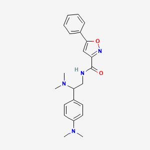 molecular formula C22H26N4O2 B11318065 N-[2-(Dimethylamino)-2-[4-(dimethylamino)phenyl]ethyl]-5-phenyl-1,2-oxazole-3-carboxamide 