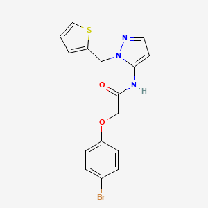 2-(4-bromophenoxy)-N-[1-(thiophen-2-ylmethyl)-1H-pyrazol-5-yl]acetamide