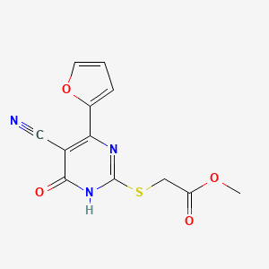 Methyl 2-{[5-cyano-4-(furan-2-YL)-6-oxo-1,6-dihydropyrimidin-2-YL]sulfanyl}acetate