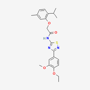 N-[3-(4-ethoxy-3-methoxyphenyl)-1,2,4-thiadiazol-5-yl]-2-[5-methyl-2-(propan-2-yl)phenoxy]acetamide