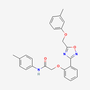 2-(2-{5-[(3-methylphenoxy)methyl]-1,2,4-oxadiazol-3-yl}phenoxy)-N-(4-methylphenyl)acetamide