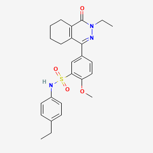 molecular formula C25H29N3O4S B11318140 5-(3-ethyl-4-oxo-3,4,5,6,7,8-hexahydrophthalazin-1-yl)-N-(4-ethylphenyl)-2-methoxybenzenesulfonamide 