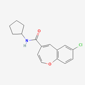 molecular formula C16H16ClNO2 B11318146 7-chloro-N-cyclopentyl-1-benzoxepine-4-carboxamide 