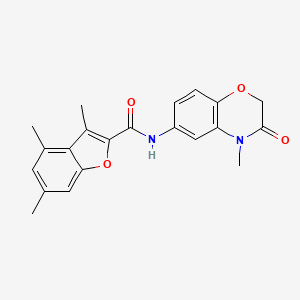 molecular formula C21H20N2O4 B11318169 3,4,6-trimethyl-N-(4-methyl-3-oxo-3,4-dihydro-2H-1,4-benzoxazin-6-yl)-1-benzofuran-2-carboxamide 