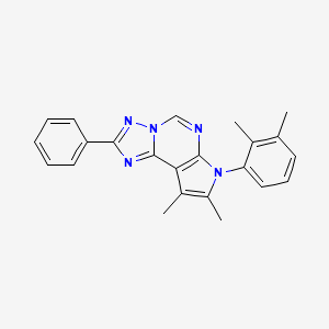 molecular formula C23H21N5 B11318171 7-(2,3-dimethylphenyl)-8,9-dimethyl-2-phenyl-7H-pyrrolo[3,2-e][1,2,4]triazolo[1,5-c]pyrimidine 