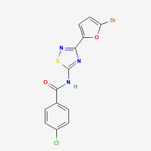 molecular formula C13H7BrClN3O2S B11318213 N-[3-(5-bromofuran-2-yl)-1,2,4-thiadiazol-5-yl]-4-chlorobenzamide 