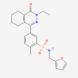 5-(3-ethyl-4-oxo-3,4,5,6,7,8-hexahydrophthalazin-1-yl)-N-(furan-2-ylmethyl)-2-methylbenzenesulfonamide