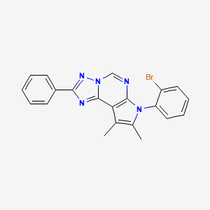 molecular formula C21H16BrN5 B11318234 7-(2-bromophenyl)-8,9-dimethyl-2-phenyl-7H-pyrrolo[3,2-e][1,2,4]triazolo[1,5-c]pyrimidine 