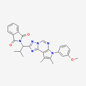 2-{1-[7-(3-methoxyphenyl)-8,9-dimethyl-7H-pyrrolo[3,2-e][1,2,4]triazolo[1,5-c]pyrimidin-2-yl]-2-methylpropyl}-1H-isoindole-1,3(2H)-dione