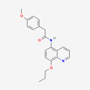 molecular formula C21H22N2O3 B11318247 2-(4-methoxyphenyl)-N-(8-propoxyquinolin-5-yl)acetamide 