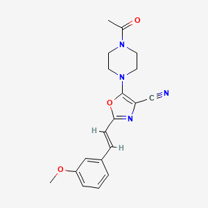 5-(4-acetylpiperazin-1-yl)-2-[(E)-2-(3-methoxyphenyl)ethenyl]-1,3-oxazole-4-carbonitrile