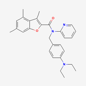 N-[4-(diethylamino)benzyl]-3,4,6-trimethyl-N-(pyridin-2-yl)-1-benzofuran-2-carboxamide