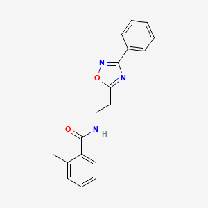 molecular formula C18H17N3O2 B11318279 2-methyl-N-[2-(3-phenyl-1,2,4-oxadiazol-5-yl)ethyl]benzamide 