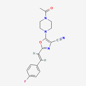 molecular formula C18H17FN4O2 B11318285 5-(4-acetylpiperazin-1-yl)-2-[(E)-2-(4-fluorophenyl)ethenyl]-1,3-oxazole-4-carbonitrile 