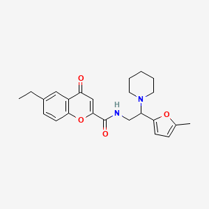 6-ethyl-N-[2-(5-methylfuran-2-yl)-2-(piperidin-1-yl)ethyl]-4-oxo-4H-chromene-2-carboxamide