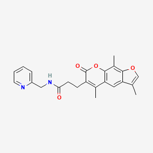 molecular formula C23H22N2O4 B11318301 N-(pyridin-2-ylmethyl)-3-(3,5,9-trimethyl-7-oxo-7H-furo[3,2-g]chromen-6-yl)propanamide 