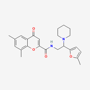 6,8-dimethyl-N-[2-(5-methylfuran-2-yl)-2-(piperidin-1-yl)ethyl]-4-oxo-4H-chromene-2-carboxamide