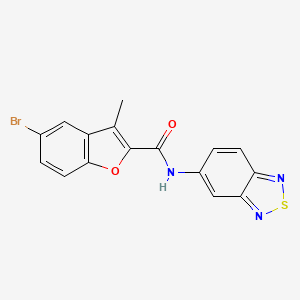 molecular formula C16H10BrN3O2S B11318310 N-(2,1,3-benzothiadiazol-5-yl)-5-bromo-3-methyl-1-benzofuran-2-carboxamide 