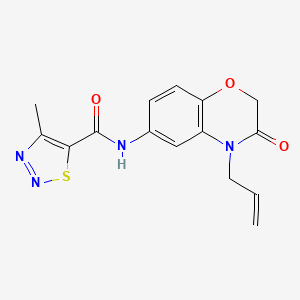 4-methyl-N-[3-oxo-4-(prop-2-en-1-yl)-3,4-dihydro-2H-1,4-benzoxazin-6-yl]-1,2,3-thiadiazole-5-carboxamide