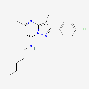 molecular formula C19H23ClN4 B11318329 2-(4-chlorophenyl)-3,5-dimethyl-N-pentylpyrazolo[1,5-a]pyrimidin-7-amine 