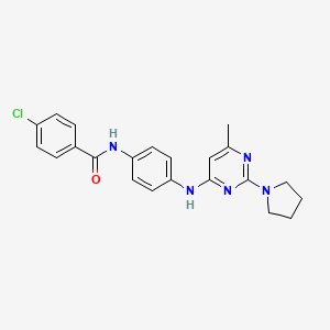 4-Chloro-N-(4-{[6-methyl-2-(pyrrolidin-1-YL)pyrimidin-4-YL]amino}phenyl)benzamide