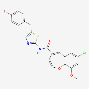 7-chloro-N-[5-(4-fluorobenzyl)-1,3-thiazol-2-yl]-9-methoxy-1-benzoxepine-4-carboxamide