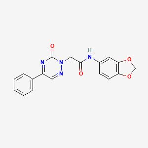 molecular formula C18H14N4O4 B11318371 N-(1,3-benzodioxol-5-yl)-2-(3-oxo-5-phenyl-1,2,4-triazin-2(3H)-yl)acetamide 