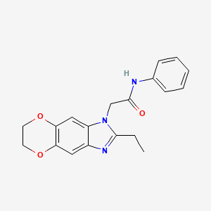 2-(2-ethyl-6,7-dihydro-1H-[1,4]dioxino[2,3-f]benzimidazol-1-yl)-N-phenylacetamide