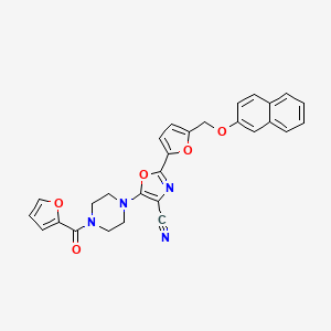 5-[4-(Furan-2-ylcarbonyl)piperazin-1-yl]-2-{5-[(naphthalen-2-yloxy)methyl]furan-2-yl}-1,3-oxazole-4-carbonitrile