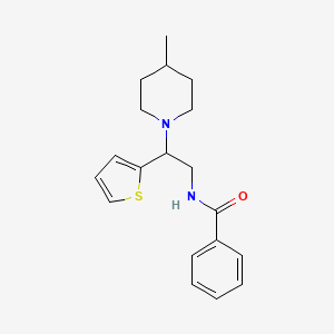 N-[2-(4-methylpiperidin-1-yl)-2-(thiophen-2-yl)ethyl]benzamide