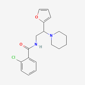 molecular formula C18H21ClN2O2 B11318409 2-chloro-N-[2-(furan-2-yl)-2-(piperidin-1-yl)ethyl]benzamide 