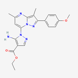 ethyl 5-amino-1-[2-(4-methoxyphenyl)-3,5-dimethylpyrazolo[1,5-a]pyrimidin-7-yl]-1H-pyrazole-4-carboxylate