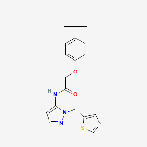 2-(4-tert-butylphenoxy)-N-[1-(thiophen-2-ylmethyl)-1H-pyrazol-5-yl]acetamide