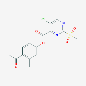 4-Acetyl-3-methylphenyl 5-chloro-2-(methylsulfonyl)pyrimidine-4-carboxylate