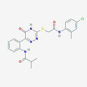 N-{2-[3-({2-[(4-chloro-2-methylphenyl)amino]-2-oxoethyl}sulfanyl)-5-oxo-4,5-dihydro-1,2,4-triazin-6-yl]phenyl}-2-methylpropanamide