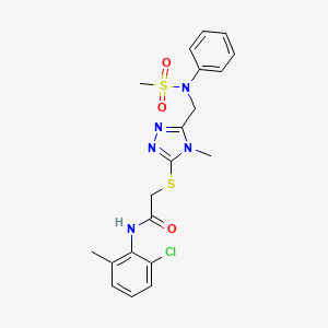 molecular formula C20H22ClN5O3S2 B11318450 N-(2-chloro-6-methylphenyl)-2-[(4-methyl-5-{[(methylsulfonyl)(phenyl)amino]methyl}-4H-1,2,4-triazol-3-yl)sulfanyl]acetamide 