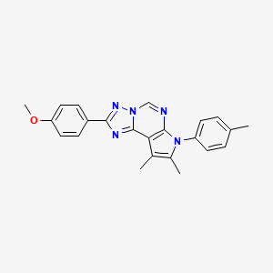 molecular formula C23H21N5O B11318468 2-(4-methoxyphenyl)-8,9-dimethyl-7-(4-methylphenyl)-7H-pyrrolo[3,2-e][1,2,4]triazolo[1,5-c]pyrimidine 