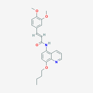 molecular formula C24H26N2O4 B11318494 (2E)-N-(8-butoxyquinolin-5-yl)-3-(3,4-dimethoxyphenyl)prop-2-enamide 