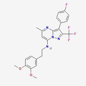 molecular formula C24H22F4N4O2 B11318501 N-[2-(3,4-dimethoxyphenyl)ethyl]-3-(4-fluorophenyl)-5-methyl-2-(trifluoromethyl)pyrazolo[1,5-a]pyrimidin-7-amine 