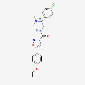 molecular formula C22H24ClN3O3 B11318517 N-[2-(4-chlorophenyl)-2-(dimethylamino)ethyl]-5-(4-ethoxyphenyl)-1,2-oxazole-3-carboxamide 