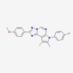 molecular formula C22H18FN5O B11318597 4-[7-(4-Fluorophenyl)-8,9-dimethyl-7H-pyrrolo[3,2-E][1,2,4]triazolo[1,5-C]pyrimidin-2-YL]phenyl methyl ether 