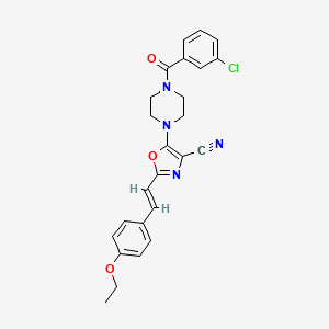 5-{4-[(3-chlorophenyl)carbonyl]piperazin-1-yl}-2-[(E)-2-(4-ethoxyphenyl)ethenyl]-1,3-oxazole-4-carbonitrile